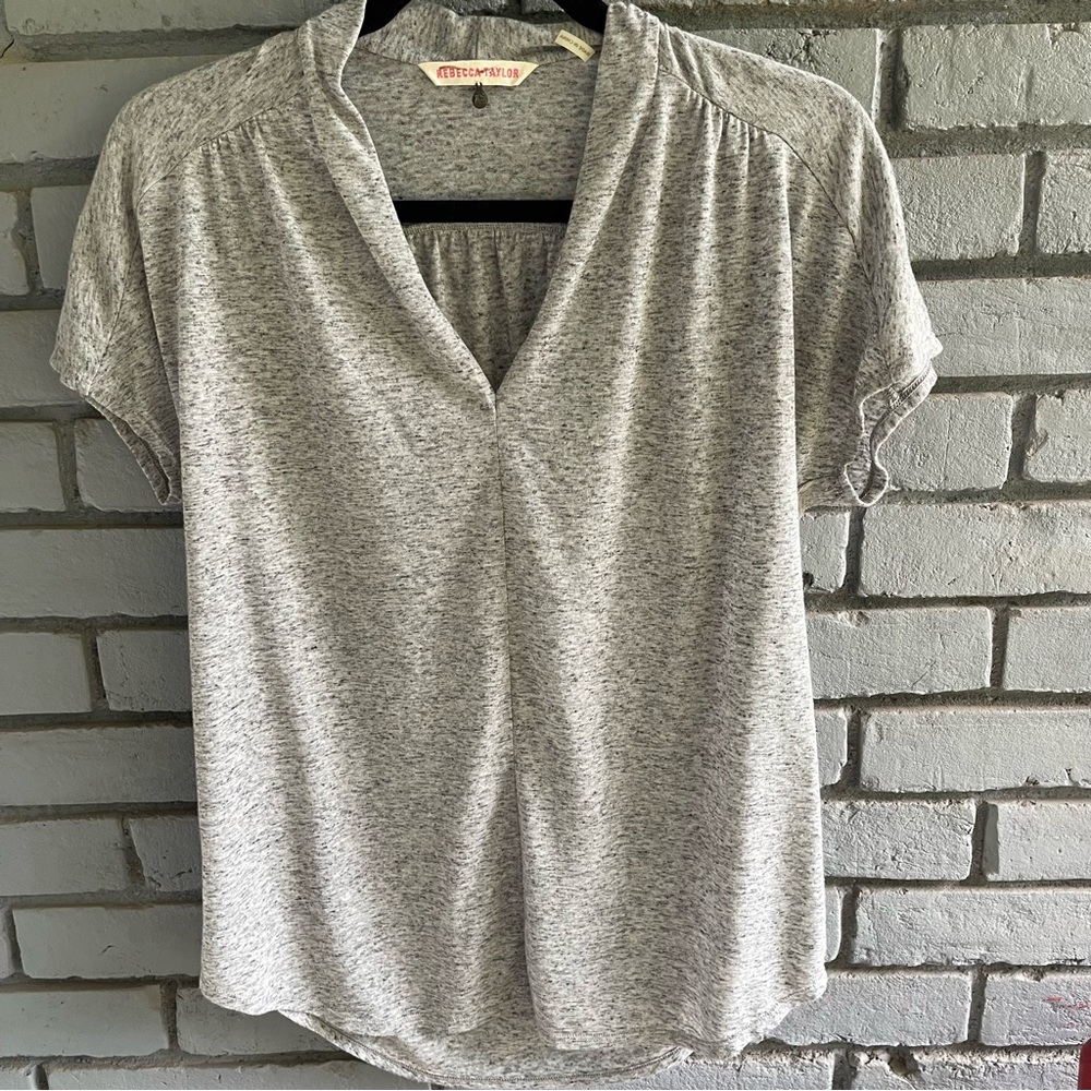 Rebecca Taylor Gray Short Sleeve Top Size XS
